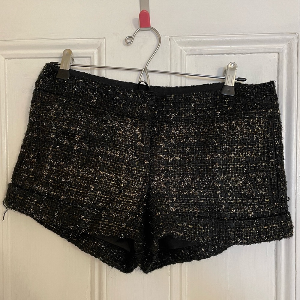 Black and gold tweed Express shorts